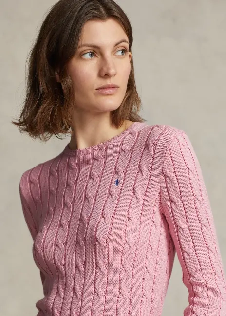 Ralph Lauren Cable-Knit Cotton Crewneck Sweater