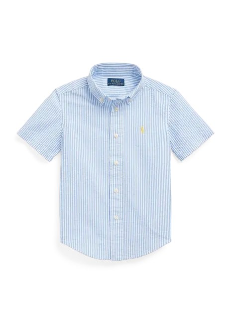 Ralph Lauren Striped Seersucker Short-Sleeve Shirt