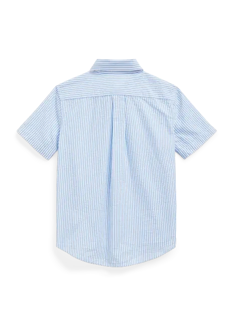 Ralph Lauren Striped Seersucker Short-Sleeve Shirt