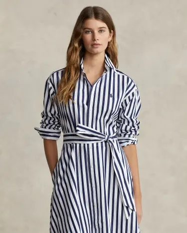 Striped cotton shirt dress ralph lauren top