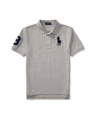Big Pony Cotton Mesh Polo Shirt in Grey Ralph Lauren HK