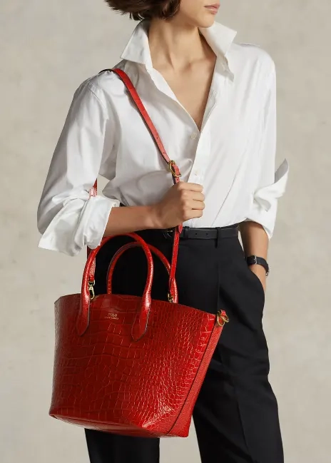 Ralph Lauren Embossed Medium Bellport Tote