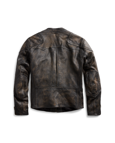 Slim leather motorcycle jacket top
