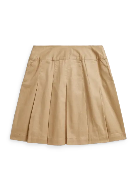 Ralph Lauren Pleated Cotton Twill Skirt