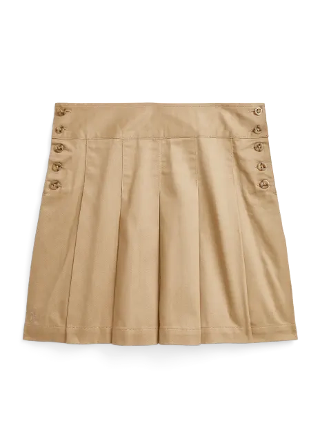 Ralph Lauren Pleated Cotton Twill Skirt