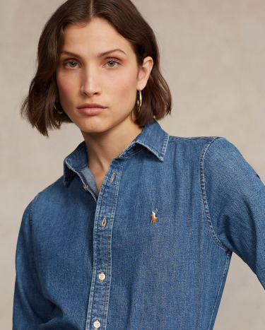 Ralph lauren slim fit denim shirt sales