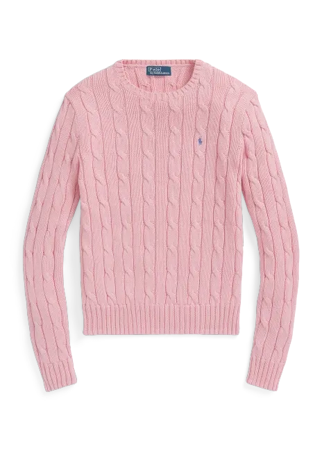 Ralph Lauren Cable-Knit Cotton Crewneck Sweater