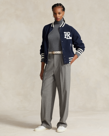 Stretch Ribbed Turtleneck in Grey Ralph Lauren HK