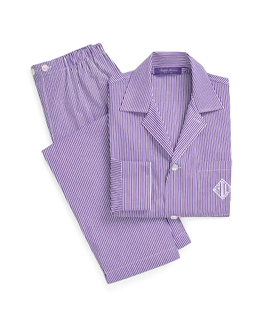 Striped cotton poplin pajamas in multicoloured - Ralph Lauren Purple Label