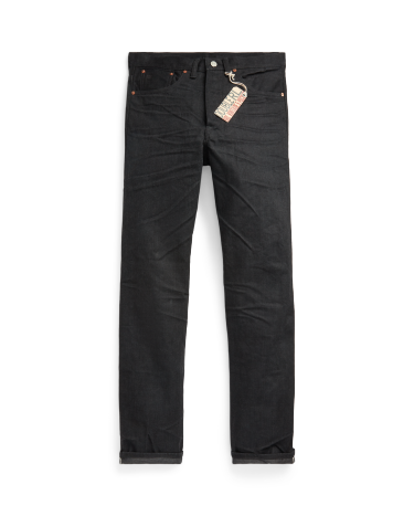Vintage 5 Pocket Black Selvedge Jean in Black Ralph Lauren HK