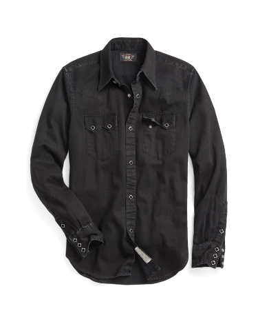 Ralph lauren black denim shirt discount