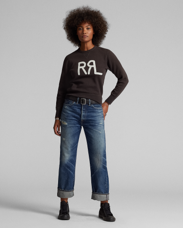 Logo Cotton Blend Fleece Sweatshirt in Black Ralph Lauren HK