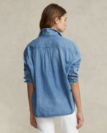 Ralph lauren boxy cropped shirt clearance