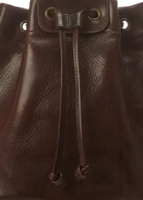Ralph Lauren Leather Drawstring Top-Handle Bag