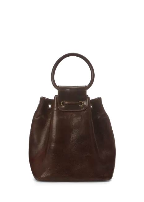Ralph Lauren Leather Drawstring Top-Handle Bag
