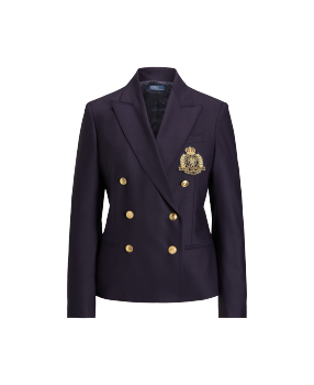 Double Breasted Knit Blazer in Navy Ralph Lauren HK