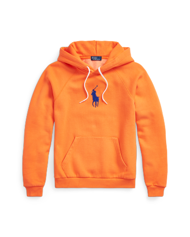 Shrunken Fit Big Pony Fleece Hoodie in Orange Ralph Lauren HK