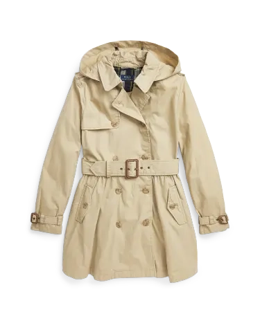 Girls hooded trench coat clearance