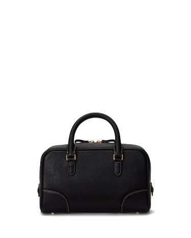 Pebbled Leather Small Emerie Satchel in Black Ralph Lauren HK