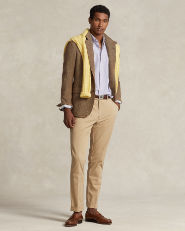 Stretch Chino Suit Trouser in Khaki Ralph Lauren HK