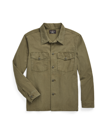 Reverse Sateen Overshirt in Olive Ralph Lauren HK