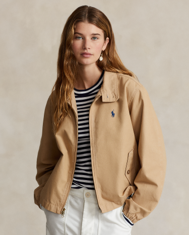 Cotton Canvas Jacket in Khaki Ralph Lauren HK