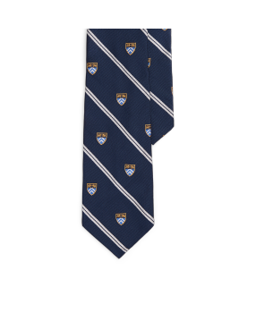 Vintage Inspired Silk Repp Club Tie in Navy Ralph Lauren HK