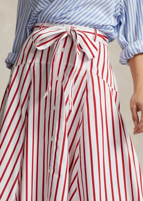Ralph Lauren Striped Cotton A-Line Skirt