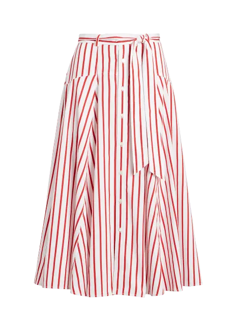 Ralph Lauren Striped Cotton A-Line Skirt