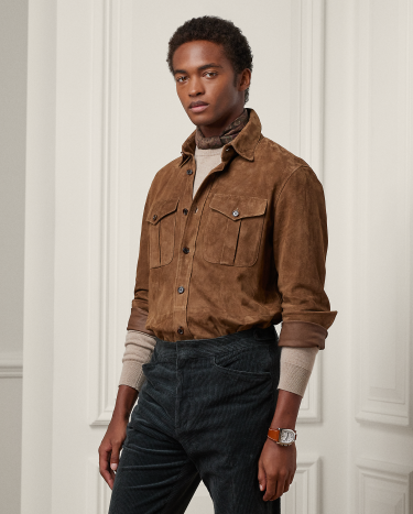 Suede overshirt jacket sale