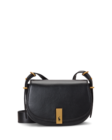 Mini saddle bag in black calfskin shop
