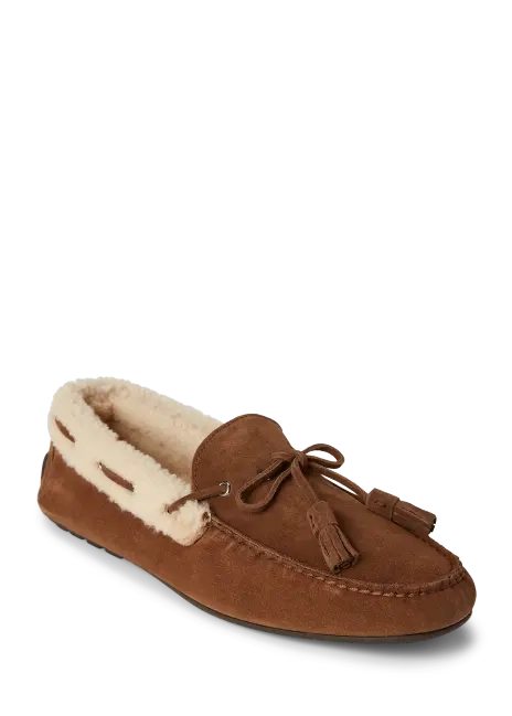 Ralph Lauren Harold Shearling-Lined Calf-Suede Driver