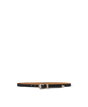 Polo ID Oval Buckle Calfskin Belt in Black Ralph Lauren HK