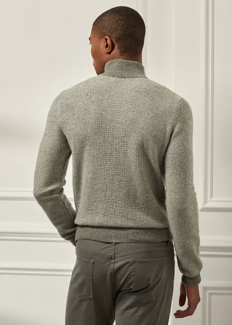 Ralph Lauren Cashmere Birdseye Quarter-Zip Sweater