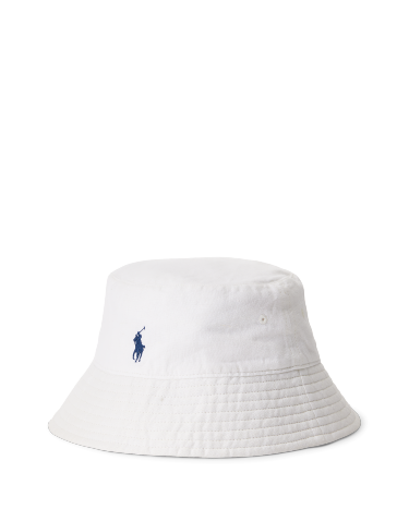 Linen Bucket Hat in White Ralph Lauren HK