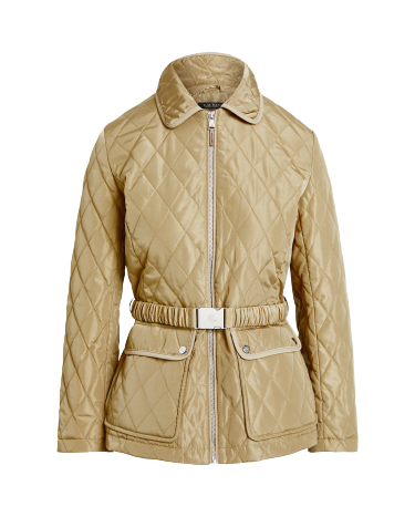 Belted Diamond Quilted Jacket in Tan Ralph Lauren HK