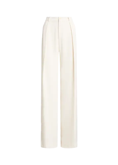 Ralph Lauren Double-Faced Georgette Wide-Leg Pant