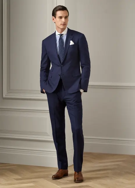 Ralph Lauren Kent Hand-Tailored Pinstripe Suit