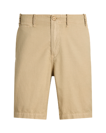 8.5 Inch Classic Fit Linen Cotton Short in Khaki Ralph Lauren HK