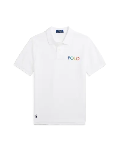 Ombré-Logo Cotton Mesh Polo Shirt
