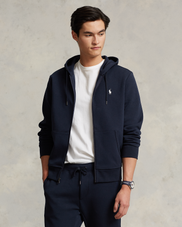 Double Knit Full Zip Hoodie in Navy Ralph Lauren HK