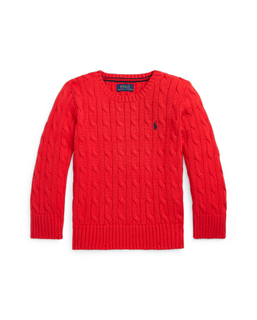 Ralph lauren red cable knit sweater deals