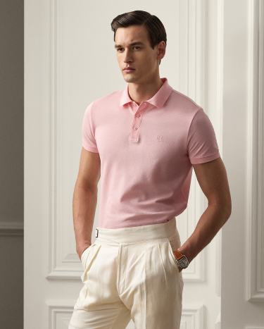 Slim pima logo polo shirt cheap