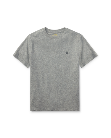 Cotton Jersey Crewneck Tee in Grey Ralph Lauren HK