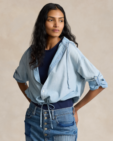 Ralph lauren chambray hooded popover store
