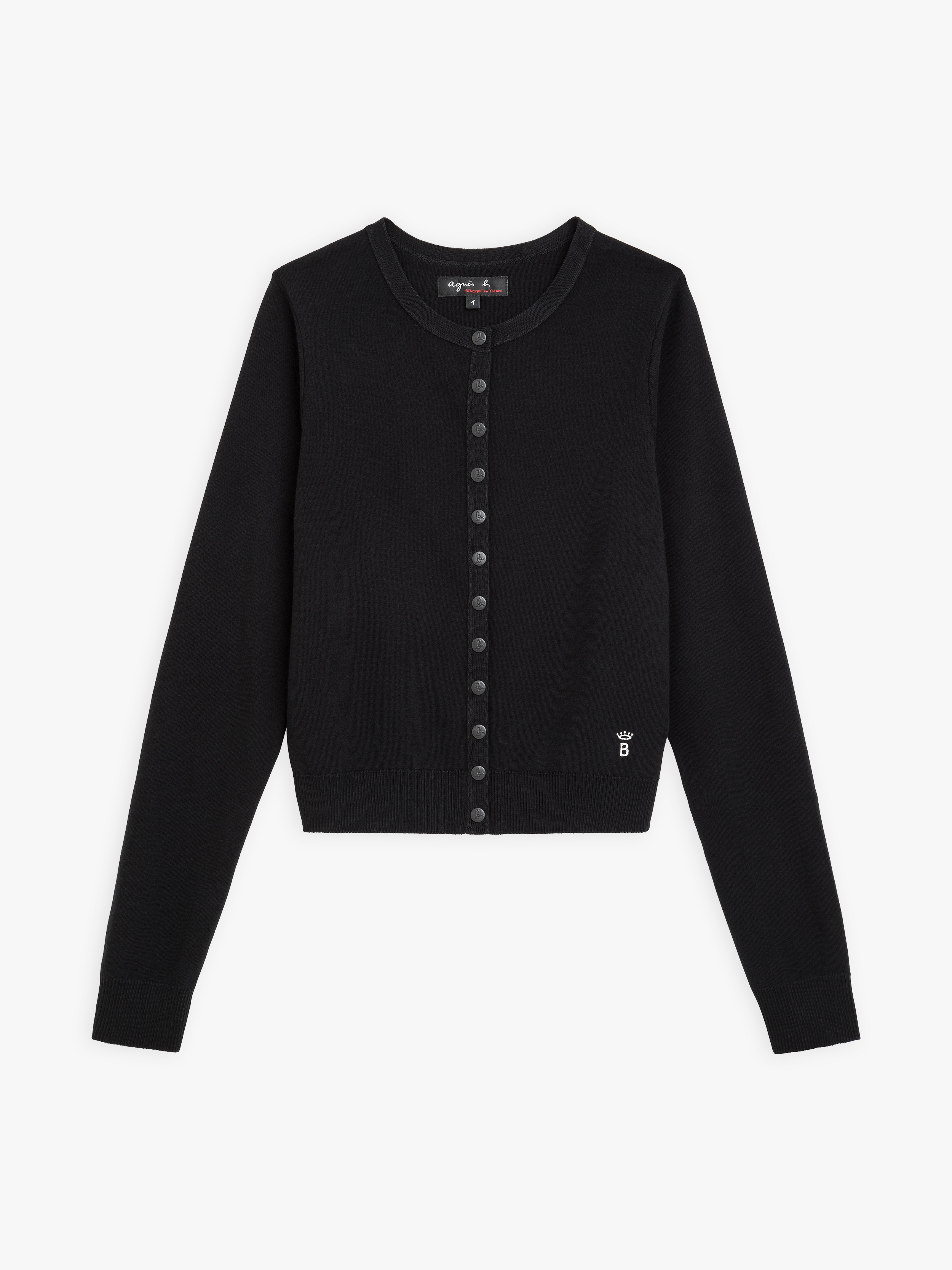 BLACK MINI SWING SNAP CARDIGAN | agnès 