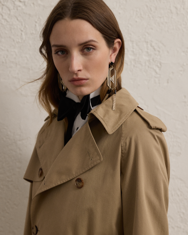 Ralph lauren twill trench coat online