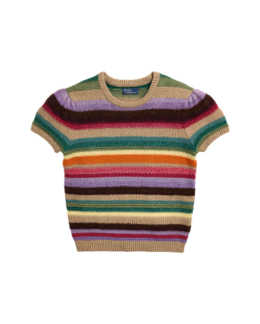 Striped Short Sleeve Sweater in Multi Ralph Lauren HK