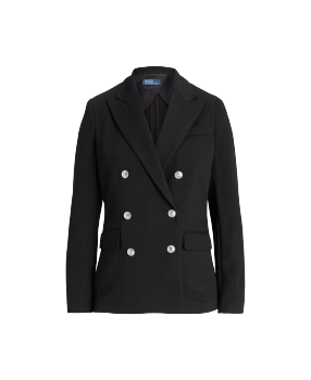 Ralph lauren knit double breasted blazer discount
