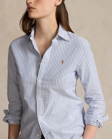 Ralph lauren slim fit striped oxford shirt cheap